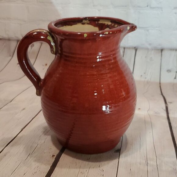 Large red ceramic pitcher - Picture 3 of 4